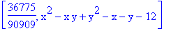 [36775/90909, x^2-x*y+y^2-x-y-12]